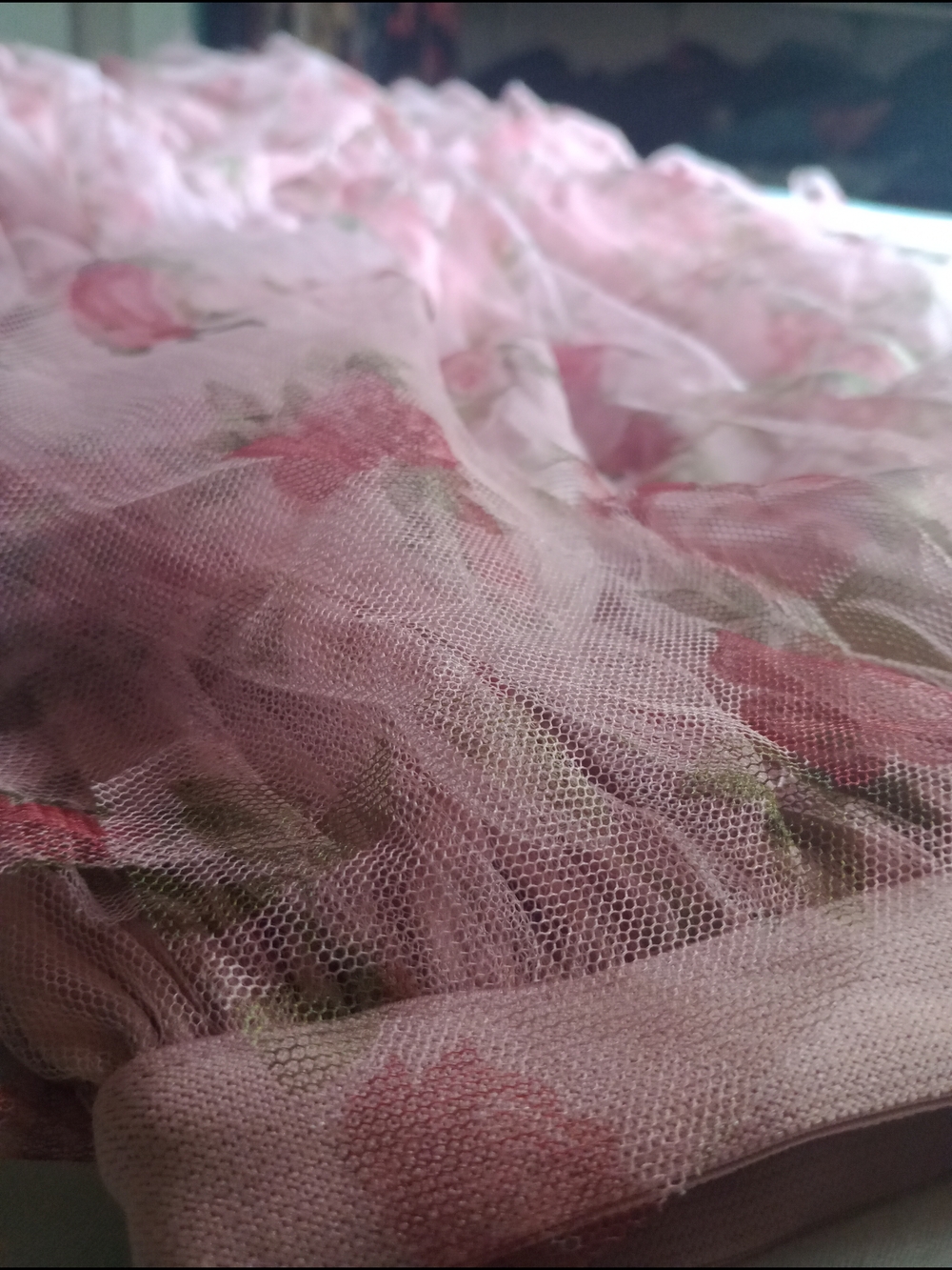Pink Floral Tulle Skirt - Women's Elegant Layered Skirt